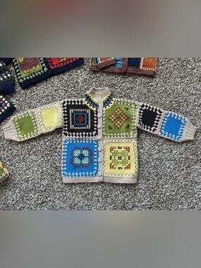 Misha and Puff Cross Stitch Crochet Jacket 2Y